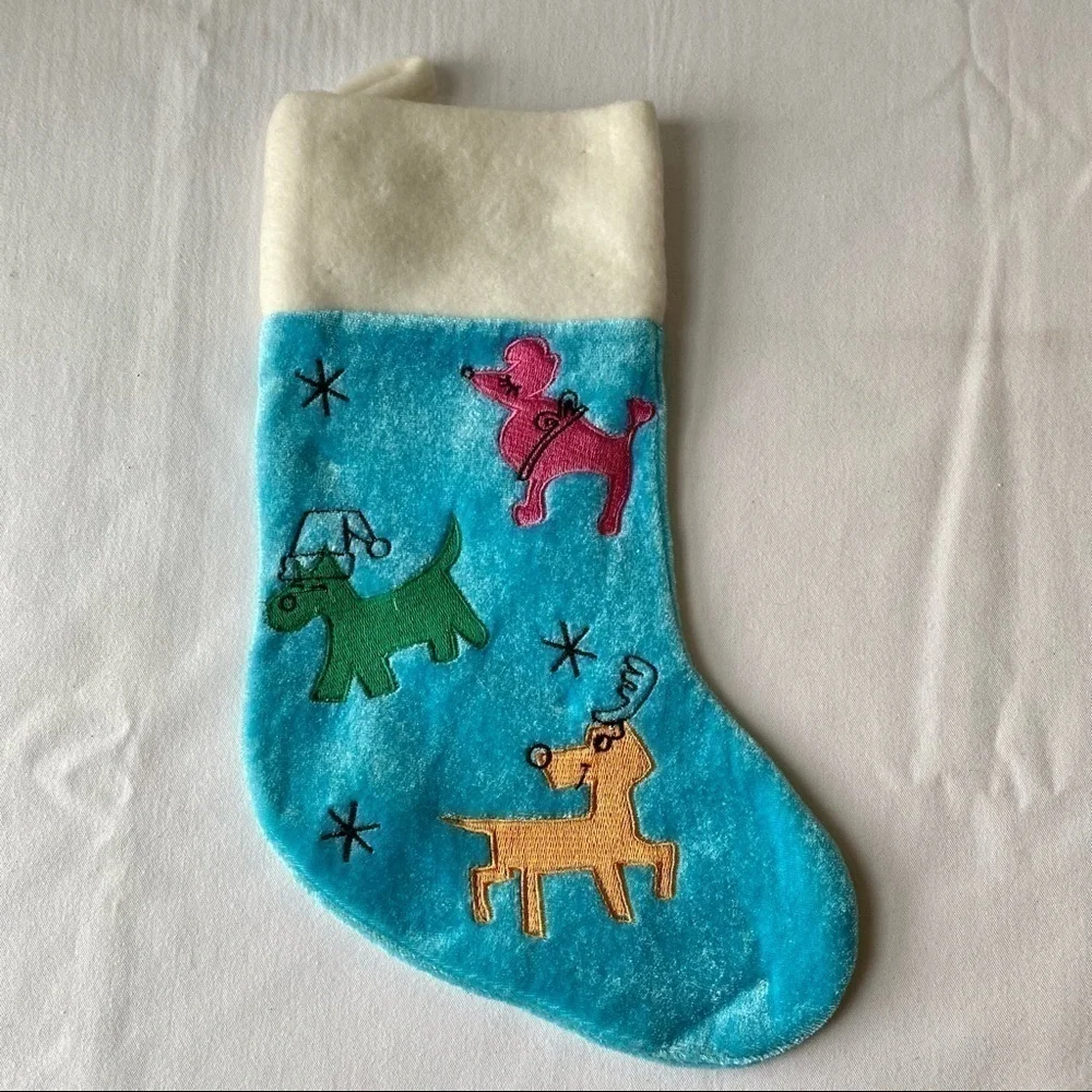 Dog christmas stocking & dog reindeer antlers size M/L with christmas lights